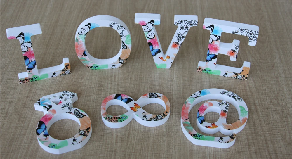 

Newest 15cmX1.2cm thick Spring Colors Wood Wooden Letters Alphabet word used for Home Decor Wedding Birthday Decoration gifts