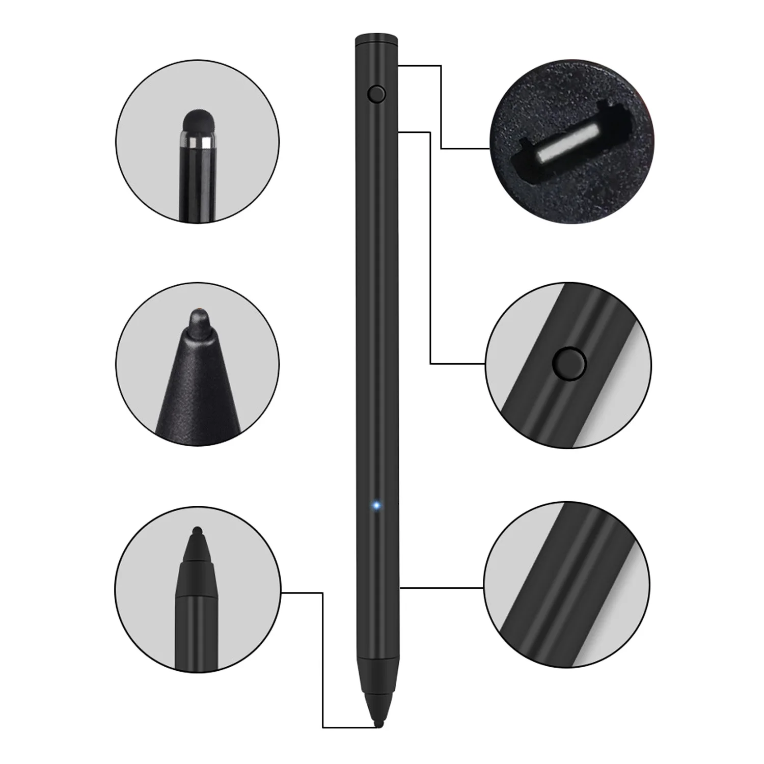 USB Перезаряжаемый активный емкостный сенсорный Стилус для Apple iPhone iPad Huawei Xiaomi Samsung