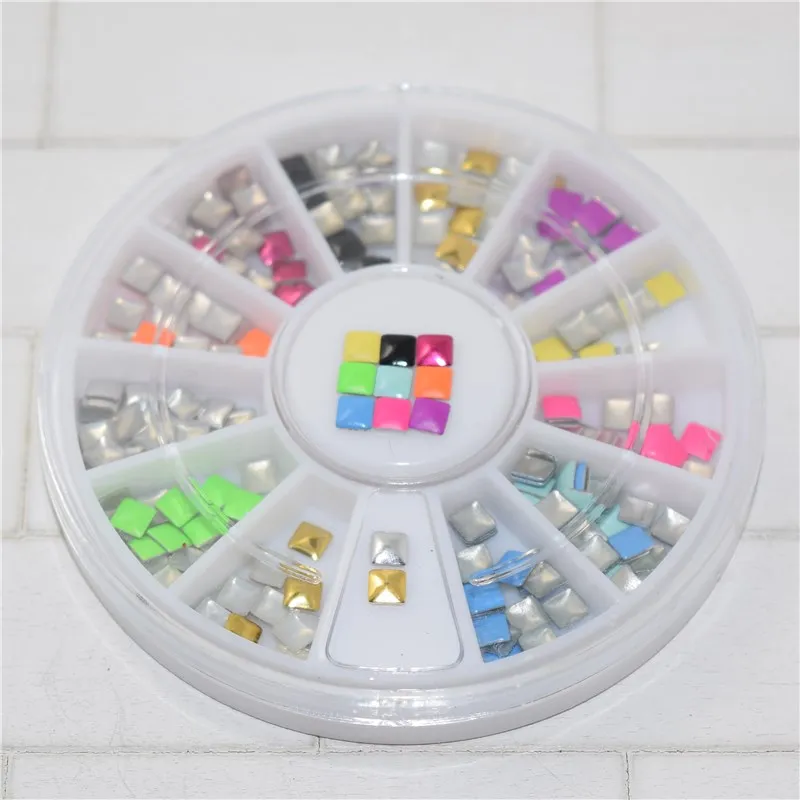 Неоновый 12 Цвет Смешанные сплава Блеск 3D Гвозди Книги по искусству Jewelry