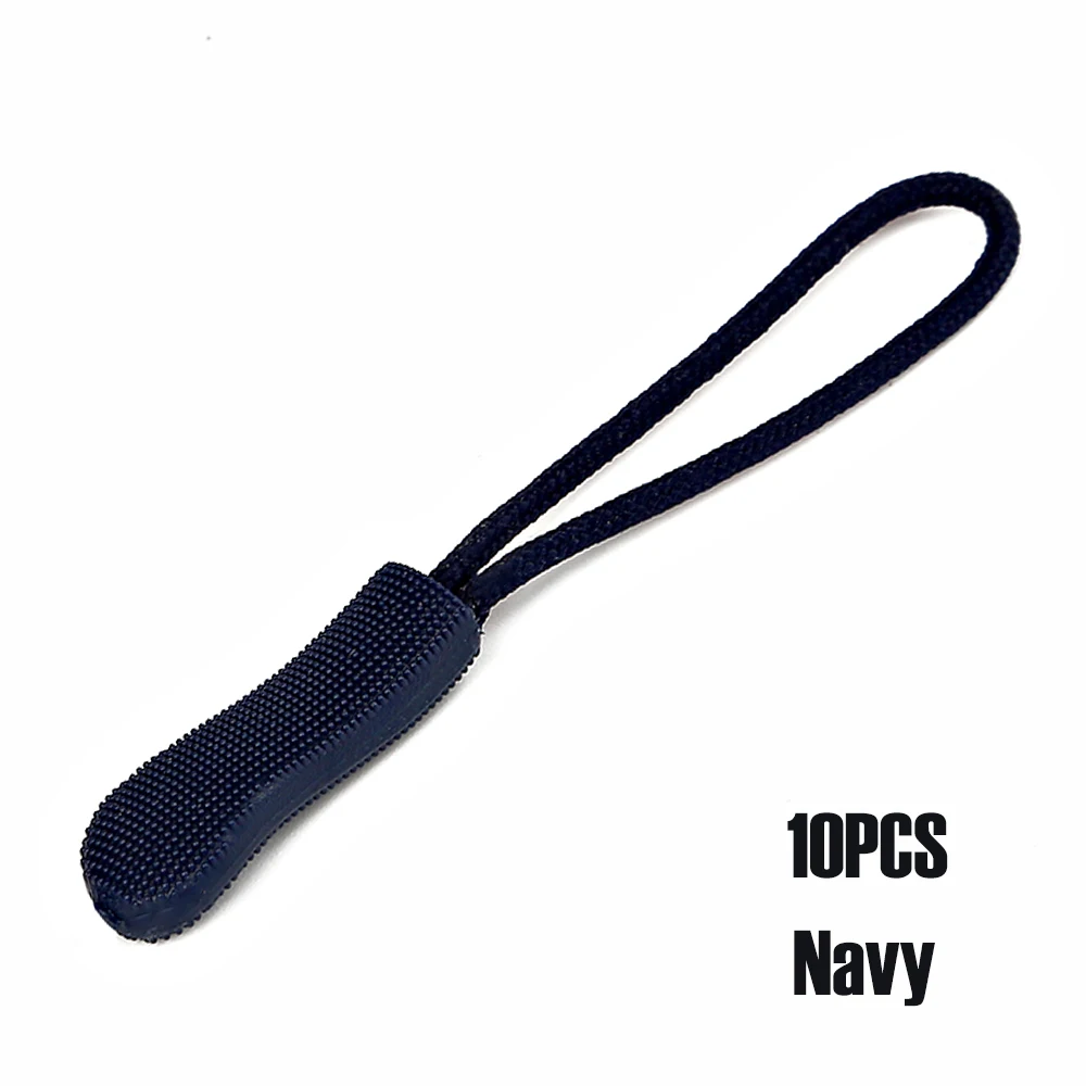 Navy 10/20 штук застежка-молния тянуть Замена шнура застежка-молнии ремень Lariat черный DIY Одежда сумка рюкзак аксессуары зажим для одежды пулер застежка-молнии - Цвет: Navy