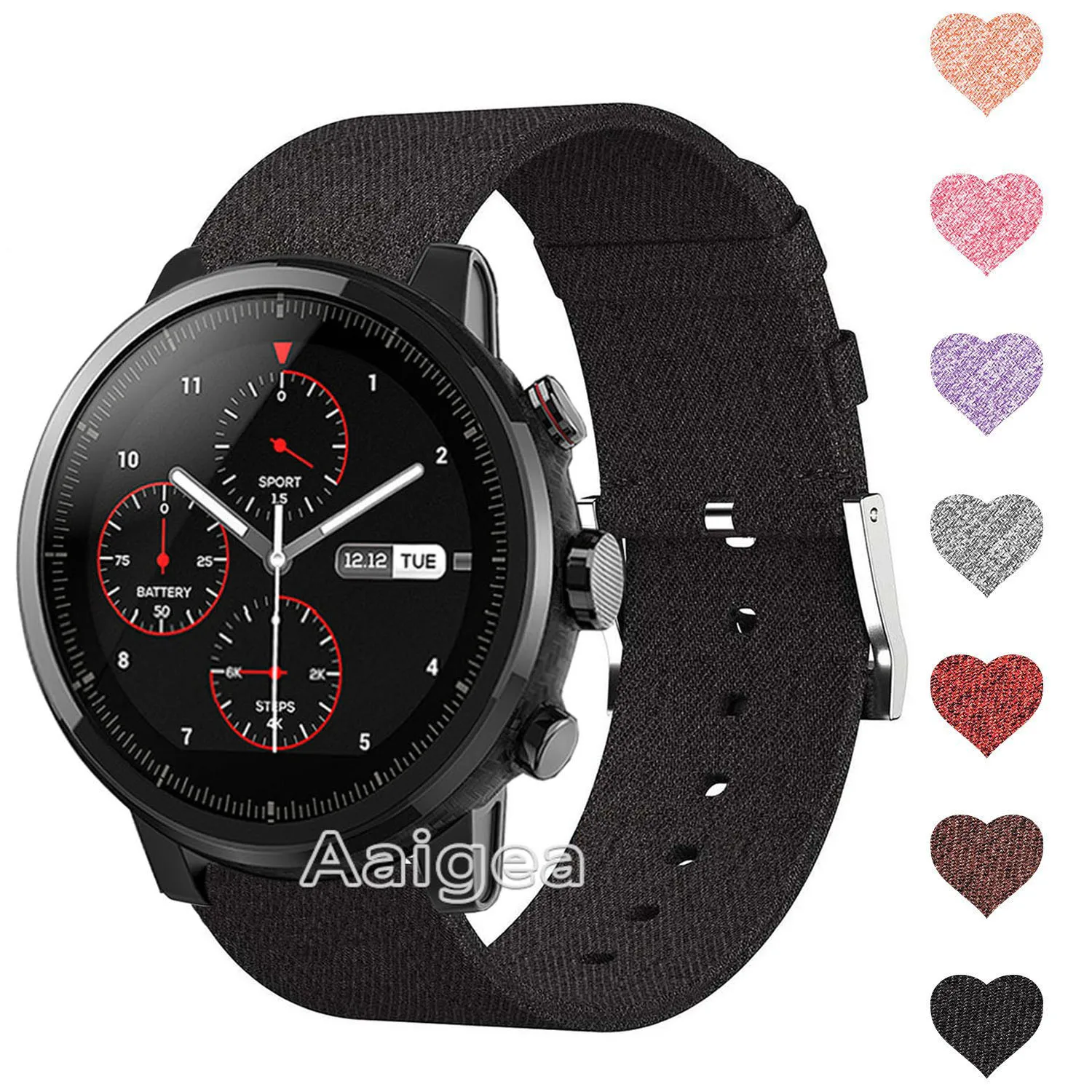 Fashion Woven Fabric Watch Strap Band for Xiaomi Huami Amazfit Strato Sports Watch 2 Smart Watch Nylon Wrist band strap 22mm