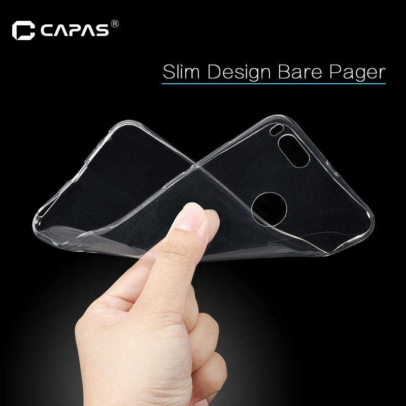Мягкий чехол CAPAS для Xiaomi Mi A1/5X силиконовый прозрачный мягкий из ТПУ Mi5X MiA1 защитный