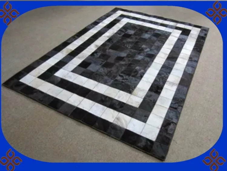 

free delivery 100% natural cowhide leather carpet mat