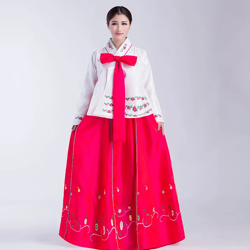 

Новое поступление, Женский Традиционный корейский Костюм Hanbok, женское корейское платье Hanbok, азиатская одежда для выступления на сцене 18