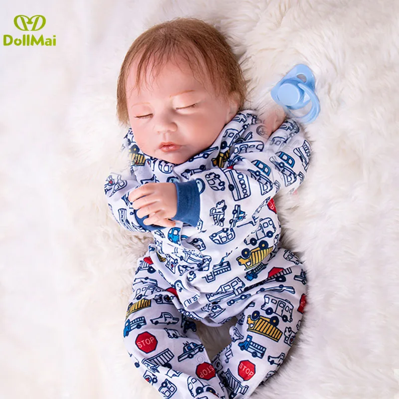 Bebes Reborn 48 см мягкие силиконовые куклы для новорожденных Спящая кукла