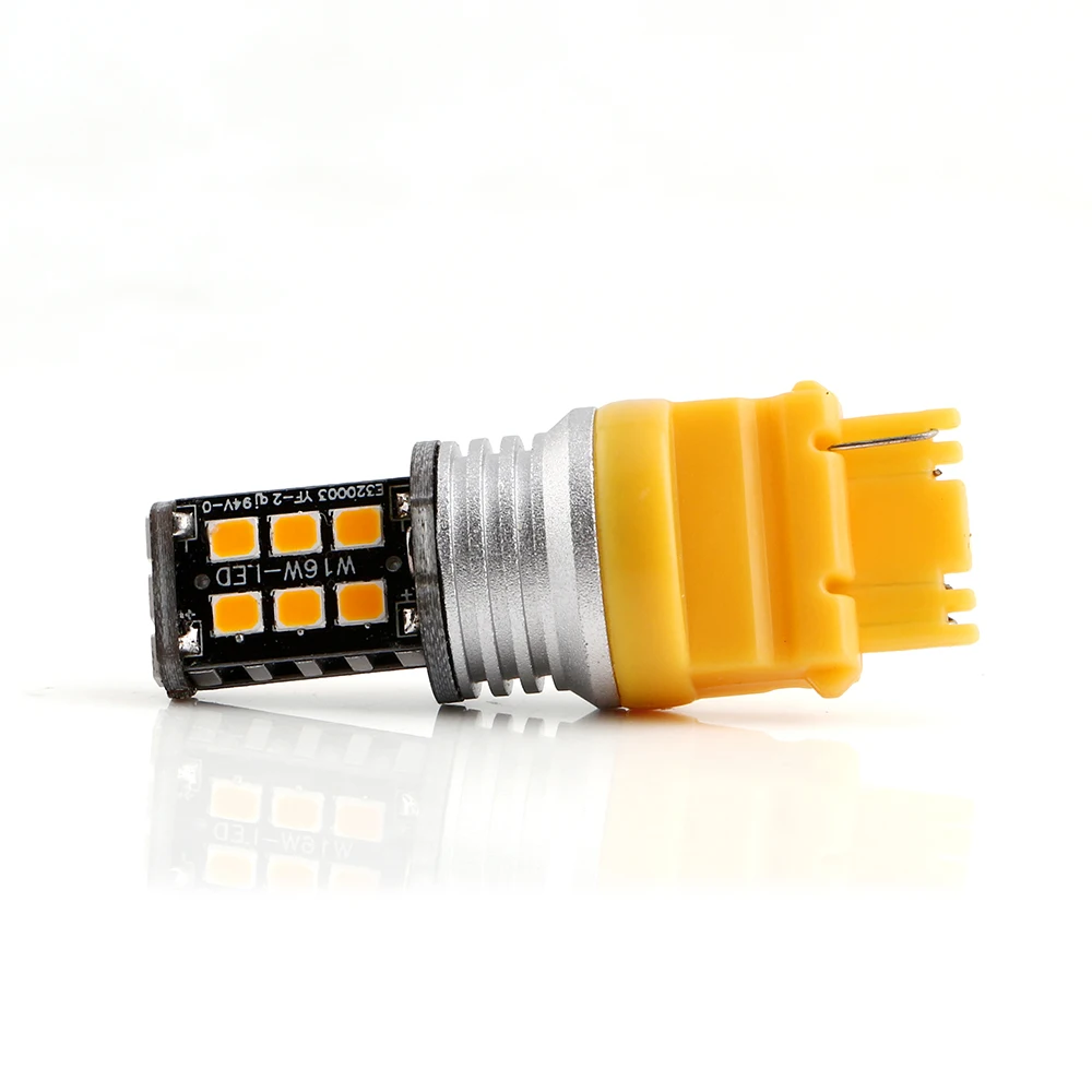 2X T25 3156 P27W 3157 P27/5W 2835 15 SMD Светодиодная лампа canbus Белый Янтарный Красный 12В 24В для