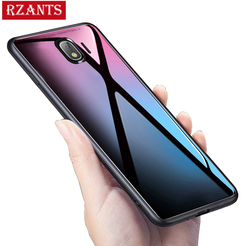 Rzants Телефон чехол для Samsung Galaxy J2 2018 Стекло назад + ТПУ края тонкий против царапин