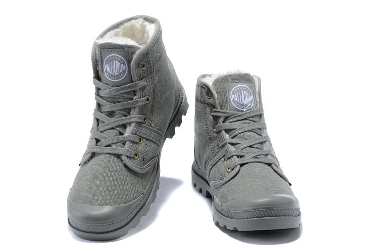 Palladium Pampa плюшевая теплая Повседневная парусиновая обувь ковбойские зимние Туфли без каблуков Для мужчин Военная Униформа армия тактический Ботильоны Zapatos de Hombre