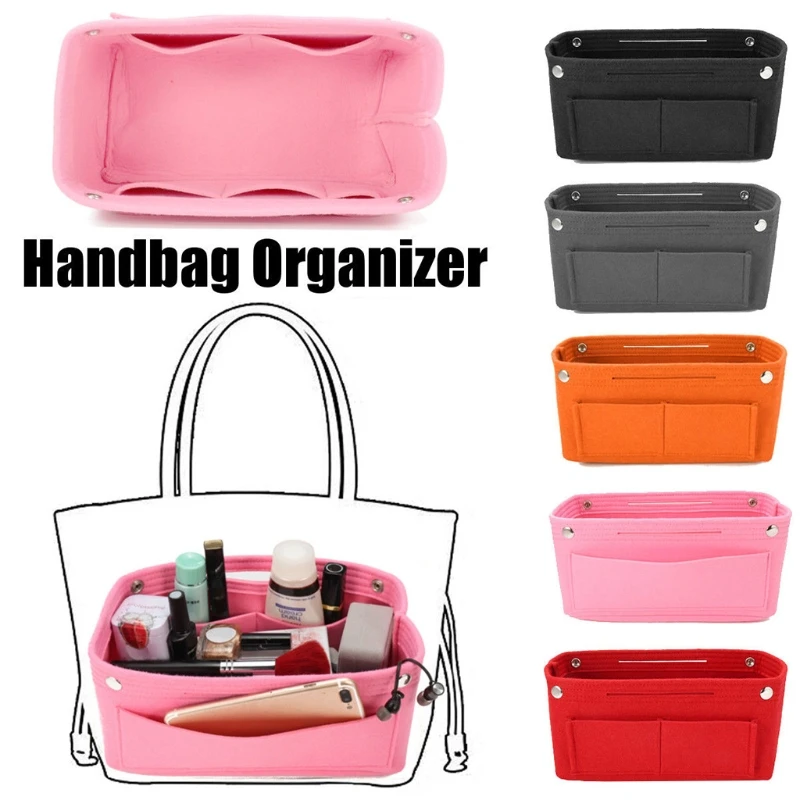 

THINKTHENDO 2019 New Multifunction Handbag Organizer Purse Insert Bag Felt Fabric Storage Pouch Case