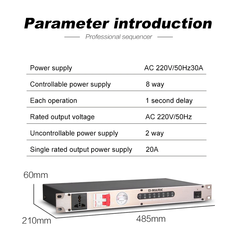 G-MARK PK09 Профессиональное аудио 9 каналов регулятор последовательности мощности автоматический блок питания эффективно защищает переключатель