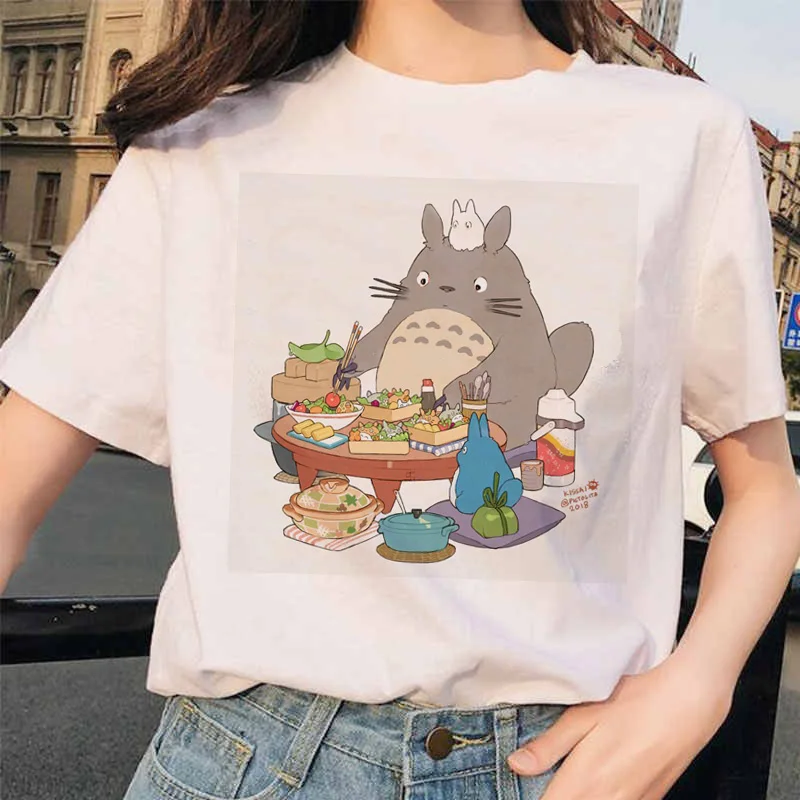 Totoro Унесенные призраками студия Ghibli femme Футболка японская женская ulzzang футболка аниме Хаяо Миядзаки женская футболка Харадзюку 90s