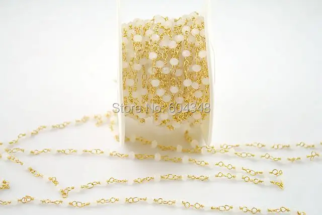 Ограненные бусины 3 метра золотистого цвета граненые размер 4x6 мм для