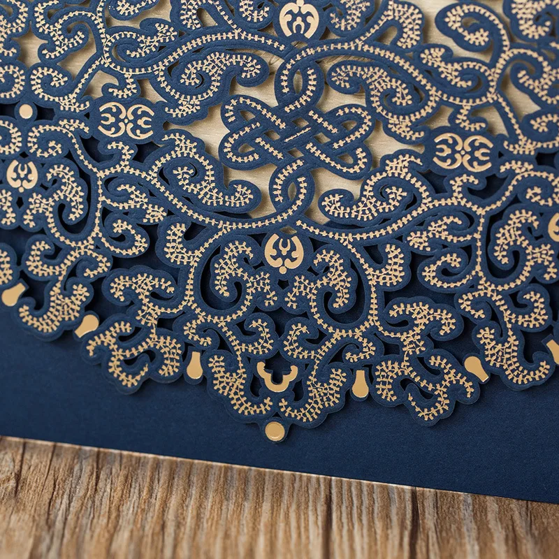 

Red Blue Wedding Invitation 2017 Luxury Laser Cut Wedding Invitations 25 pcs Greeting Cards Marriage