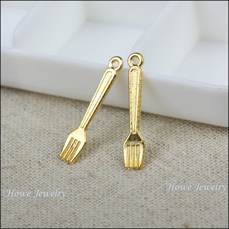 45pcs pendant fork gold color alloy Pendant european Style jewelry findings C035 | Украшения и аксессуары