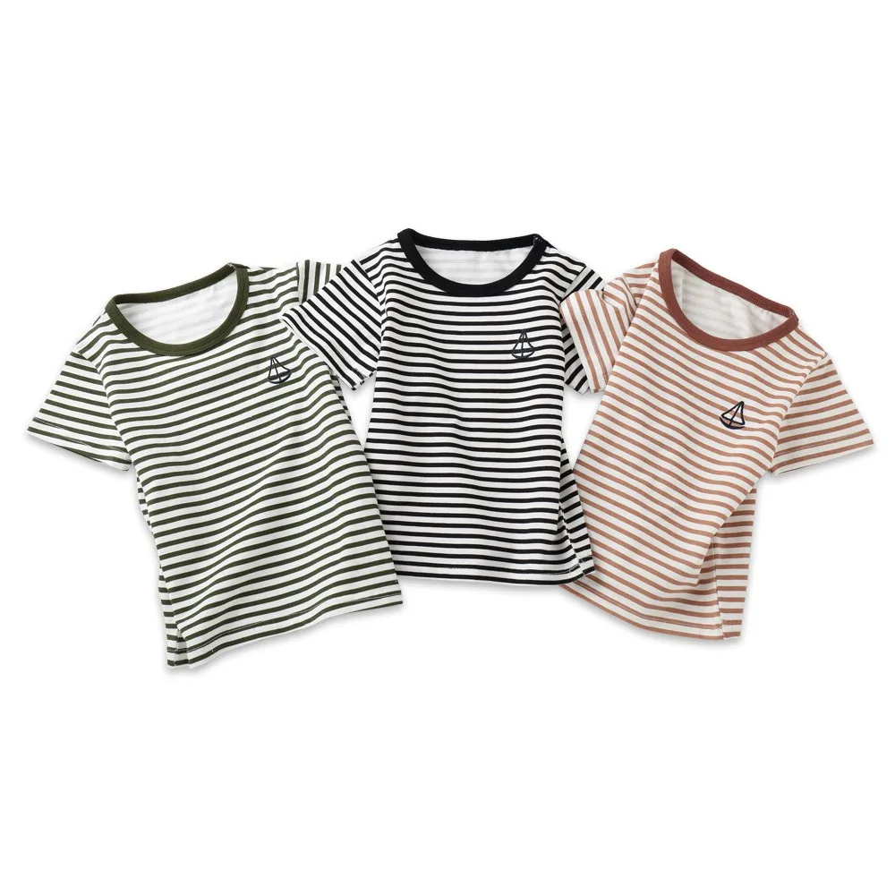 Children Infant Kid Girls Boys Striped Boat Print T-shirt baby girl clothes summer Tops Shirts Tee JAN24 | Детская одежда и обувь