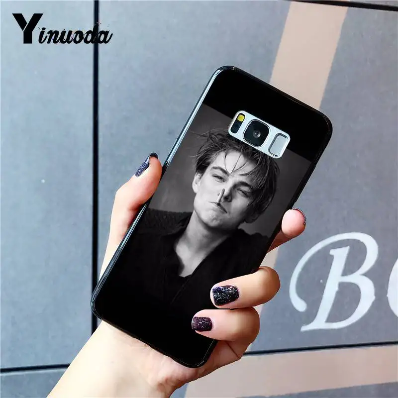 Yinuoda leo Young Leonardo DiCaprio being suave TPU Мягкий силиконовый черный чехол для телефона Samsung