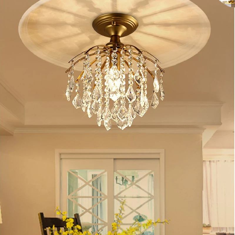 

Modern simple crystal Ceiling Light Plafonnier E27 LED 220V ceiling lamp for living room bedroom restaurant hallway study hotel