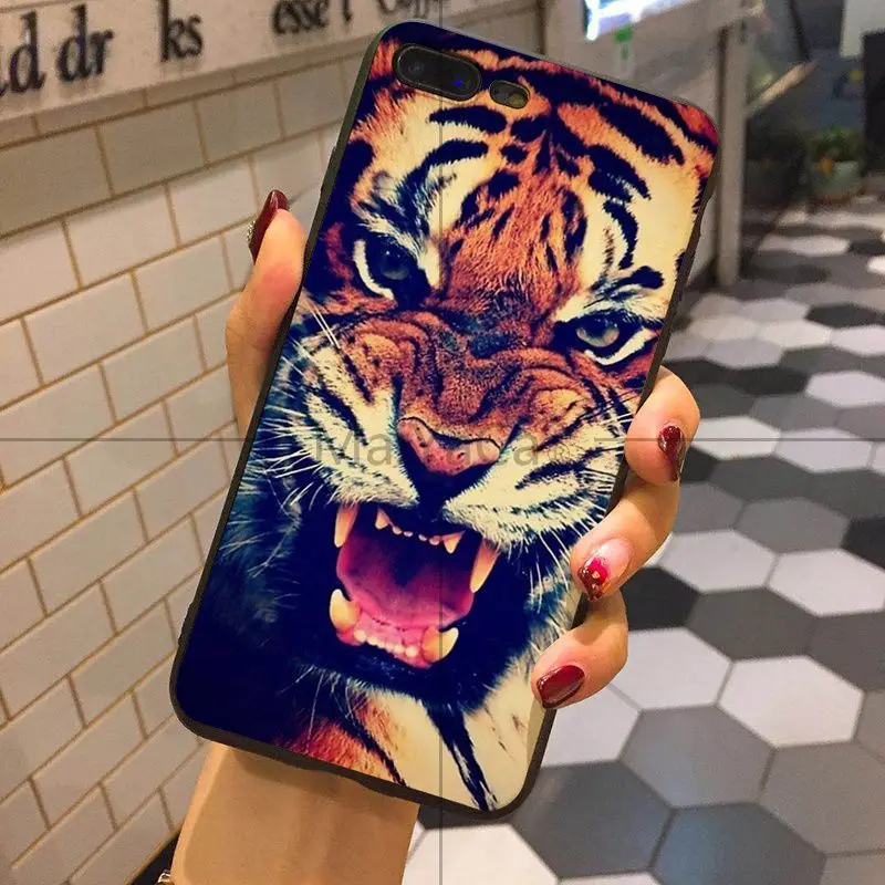 A8 MaiYaCa лев тигр Мягкий ТПУ чехол для телефона чехол мягкий TPU Funda Coque для iPhone 8 7 6 6S Plus 5 5S SE XR X XS MAX Coque Shell - Цвет: A8