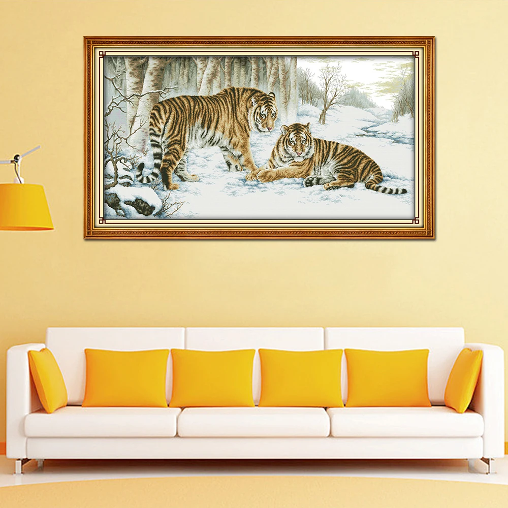 Joy Sunday тигр вышивка крестиком D210 14CT 11CT штампованный и Счетный домашний декор Тигр рукоделие вышивка животные наборы для вышивки крестиком