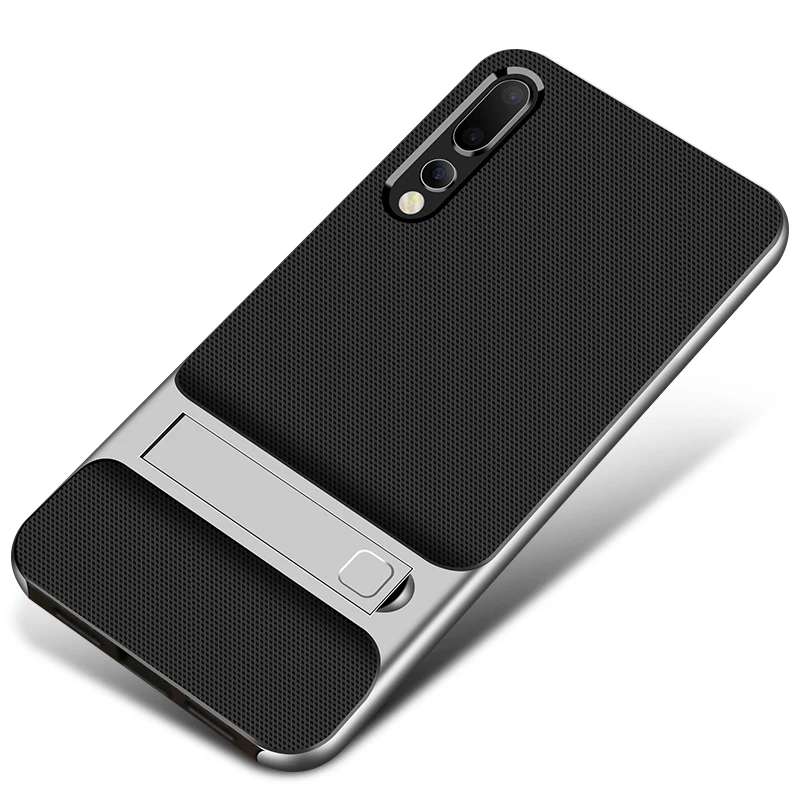 silver Для samsung Galaxy a7 чехол Роскошный мягкий силиконовый+ PC чехол с подставка гибридная Защита от царапин защитная задняя крышка чехол для samsung a7 A750 - Цвет: silver