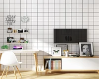 beibehang nordic white plaid wall paper modern minimalist nonwoven living room background clothing store papier peint wallpaper