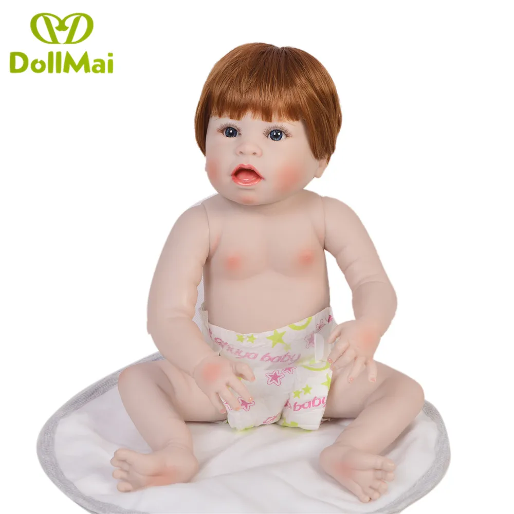Кукла реборн DollMai 23 дюйма силиконовая виниловая Кукла-младенец Реалистичная для