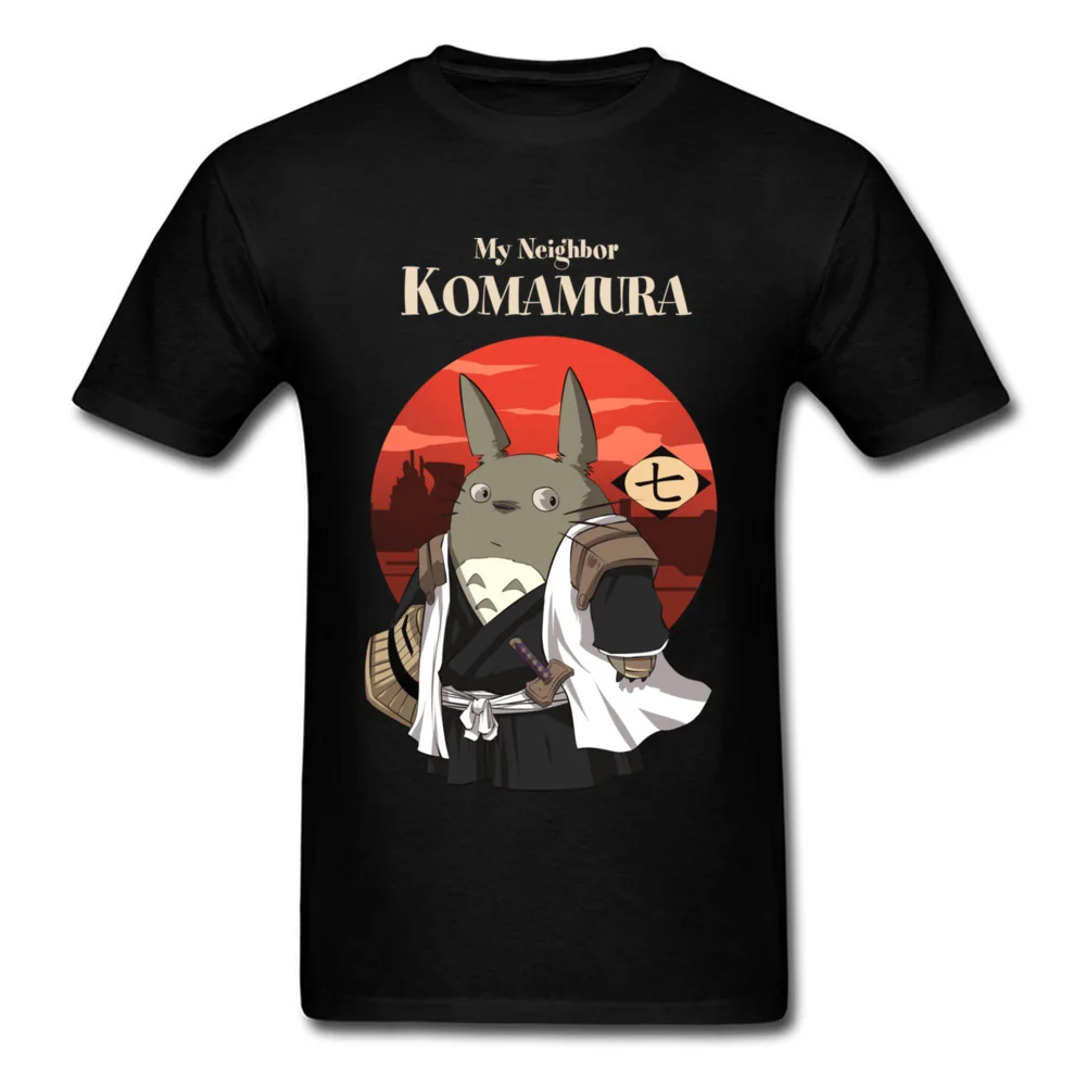Милая Мужская футболка с рисунком из мультфильма Мой сосед черный топ коротким