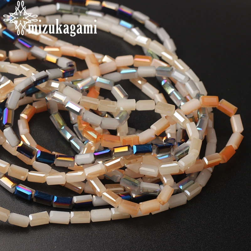 

Rectangle Square Shape Crystal Twisted Fashion Loose Beads 4*8mm 68pcs/lot For Necklace Bracelet Jewelry Making Accessories