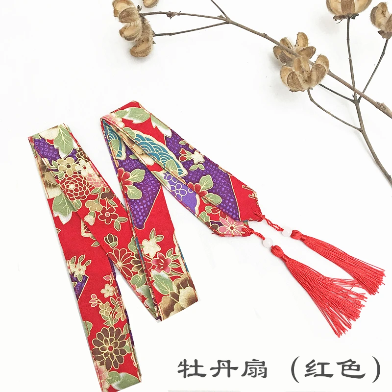 [Купить 2 отправить 1] Японский принт связать cos с кисточкой hanfu palaeowind ремни аксессуары для волос