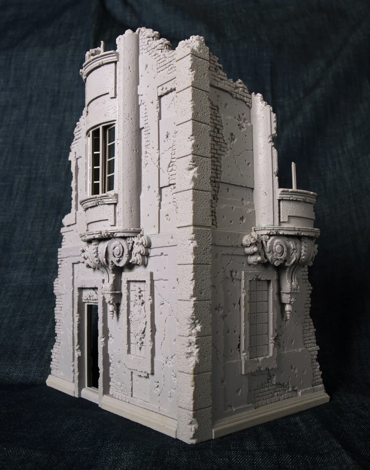 DIY 1/35 Смола Архитектура 02 Второй мировой войны сценарий руины Модель Руководство