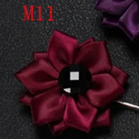 M11 BoYuTe, 10 шт., высокое качество, ручная работа, ткань, цветок, лацкан, булавка для жениха, свадебная бутоньерка, нагрудные булавки для мужчин, броши - Окраска металла: M11