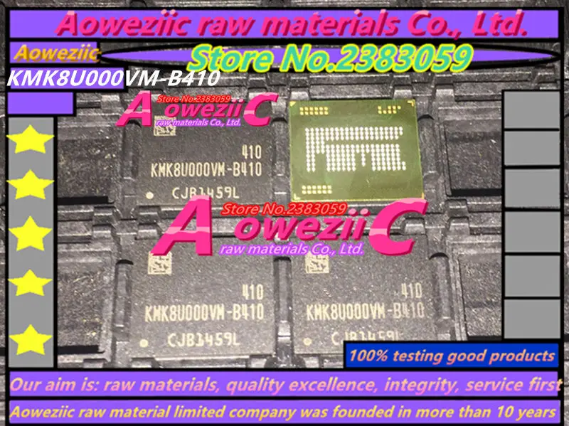 Aoweziic 100% тест хорошее качество KMK8U000VM B410 чип памяти BGA (считывание и запись товаров