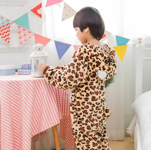 Детский Леопардовый медведь косплей Кигуруми комбинезоны детский мультяшный аниме комбинезон костюм для девочки мальчика животное Маскировка пижамы