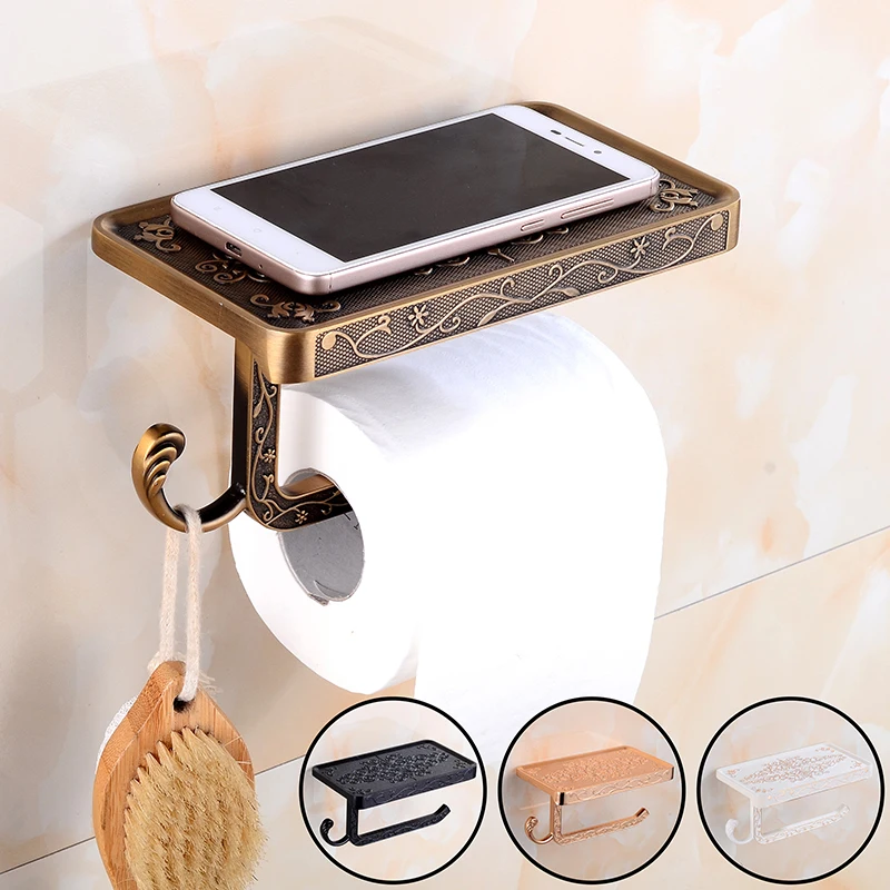 Bathroom Toilet Holder Paper Towel Hook And Phone Chrome/Gold Mount Hardware | Обустройство дома