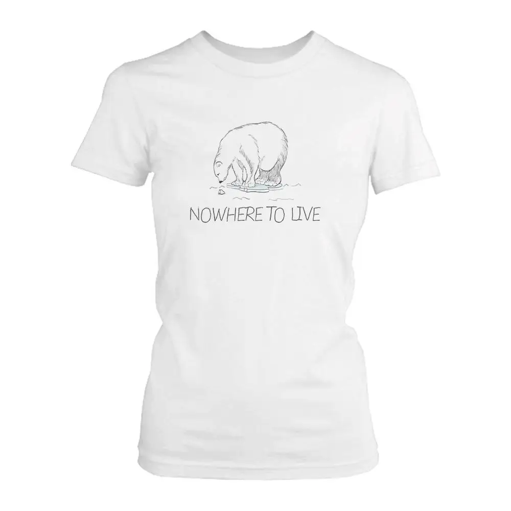Нигде жить Polar Bear Для женщин футболки День Земли сохранить кампании для леди Хип