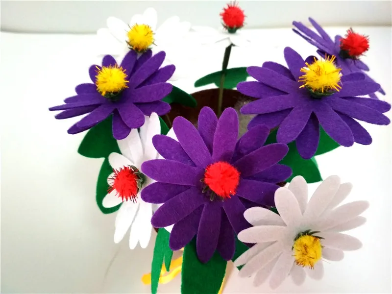 Happyxuan 4 шт. DIY цветочный горшок фетровая текстильная игрушка Искусство ремесло Наборы Детский сад креативный ручной работы развивающие для девочек