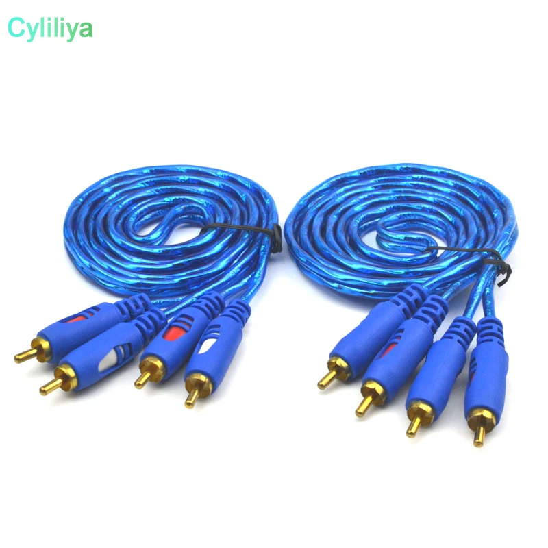 100 шт. популярный AV-кабель 2RCA на кабель с позолоченным разъемом 3 5 Аудиокабели RCA