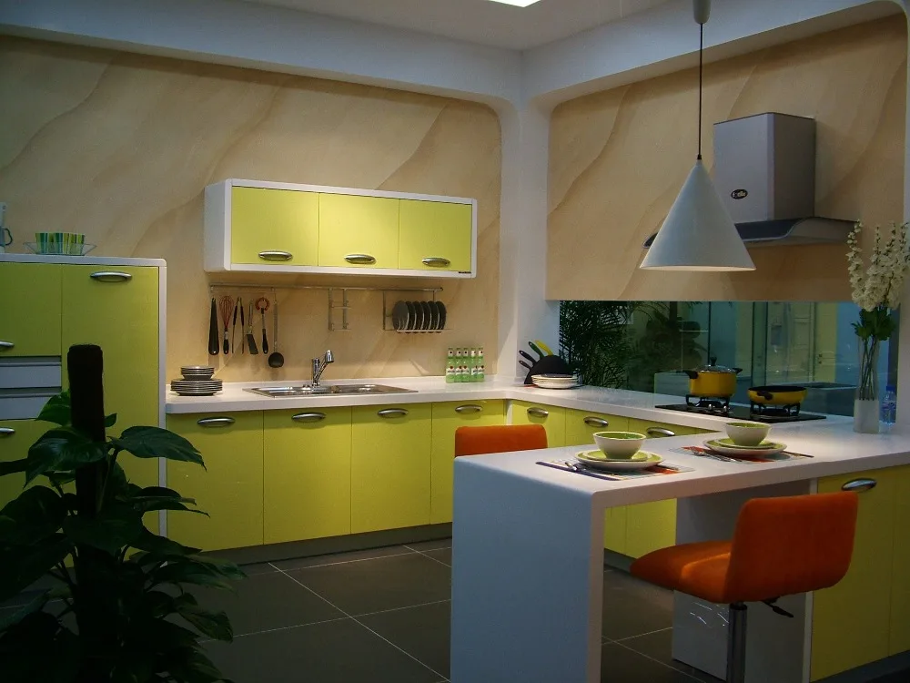 Современные УФ лаковые кухонные шкафы с кварцевой столешницей|lacquer kitchen cabinet|kitchen