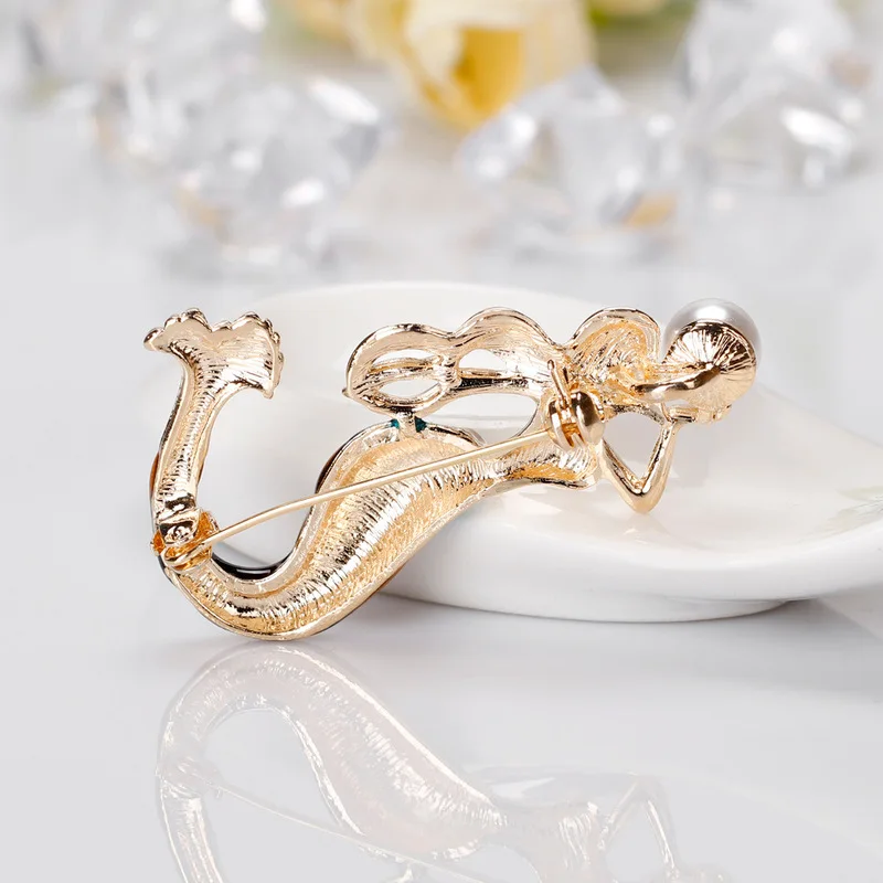 Cute Personality Painted Enamel Mermaid Imitation Pearl Brooch Pin for Women Men Fashion Corsage Jewelry Accessories Gift | Украшения и