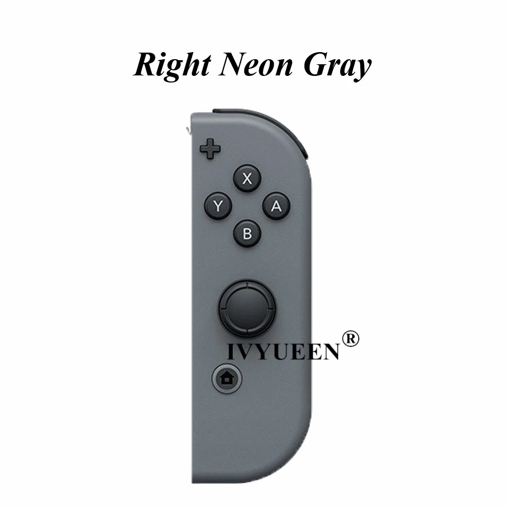 IVYUEEN/сменный чехол-накладка для пульта дистанционного управления Kind Switch NS Joy-Con, чехол для контроллера JoyCons, зеленый, розовый, белый, запасные части - Цвет: Right Gray