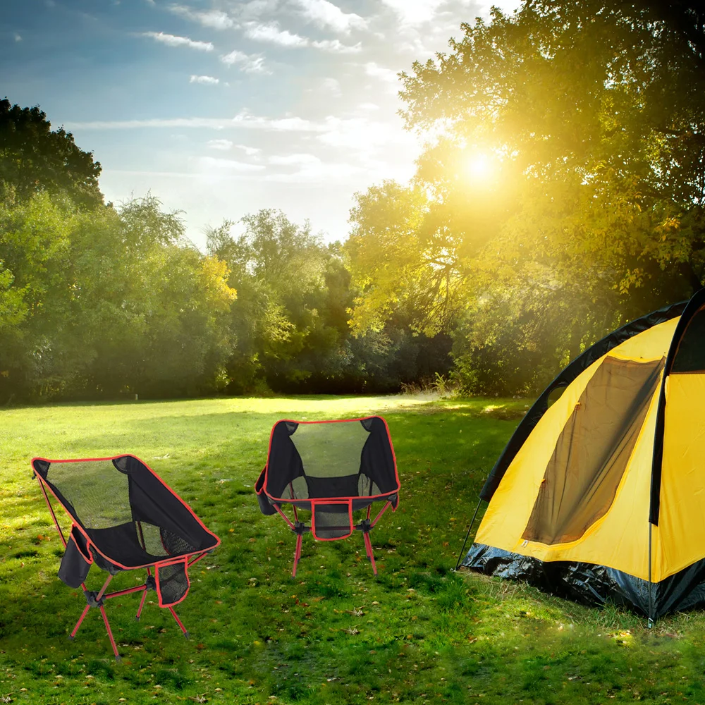 Портативное ультра легкое складное сидение для рыбалки на Луне с карманом отдыха