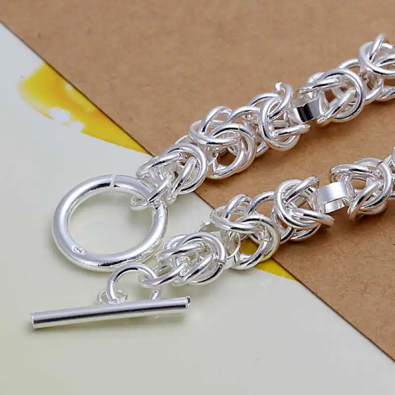 KITEAL 2017 925 марка серебряный цвет pulseras для женщин 6 мм 20 см цепь костяная pulseira masculina