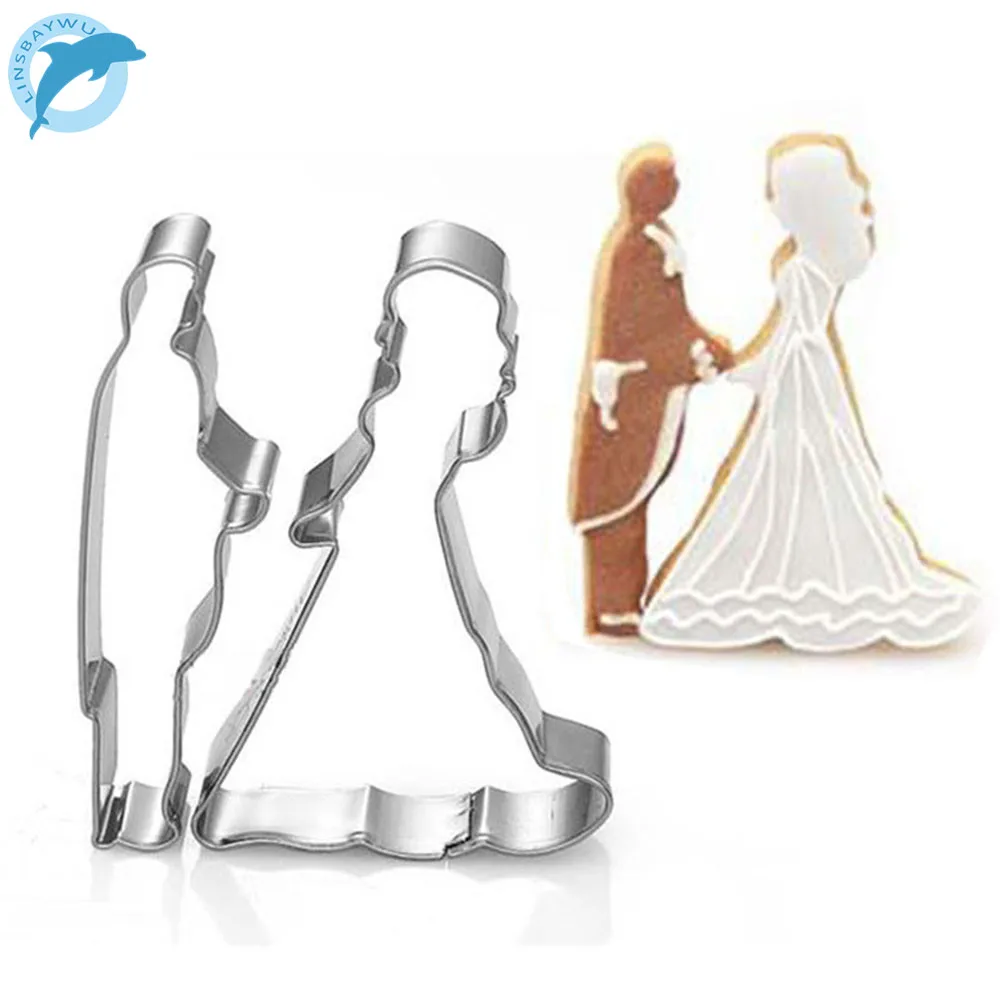 LINSBAYWUBride жениха Форма металлические формочки для печенья прессформы торта