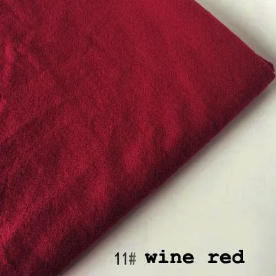 11 wine red Хлопок/лен вареный креп синий розовый зеленый фиолетовый черный темно-синий желтый коричневый ткани для одежды платье Весна ручной работы ремесло Sashiko - Цвет: 11 wine red