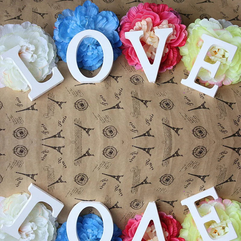 

New Wedding Decration Creative A-Z Wooden Wood Letters Alphabet Word Free Standing Wedding Party Home Decor