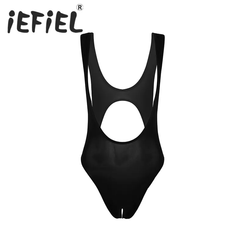 IEFiEL, женское нижнее белье, цельное, без рукавов, с вырезами и открытой промежностью, Прозрачная майка, стринги, трико, боди, ночное белье, сексуальные боди