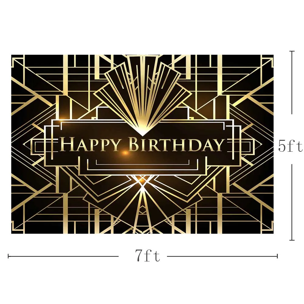 Great Gatsby photography backdrops sweet birthday table decor black gold background photocall photobooth backdrops|Фон для