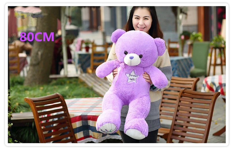 

Cute 100CM Giant Purple Lavender Teddy Bear Plush Toys Peluches Stuffed Animal Doll Girl Birthday Present Wedding Decoration