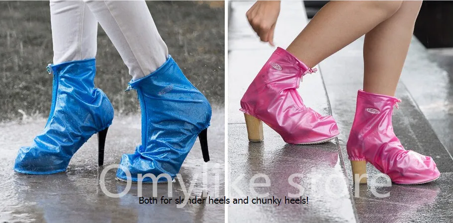 Non-slip thickening waterproof galoshes for slender/chunky heels shoes covers | Обувь