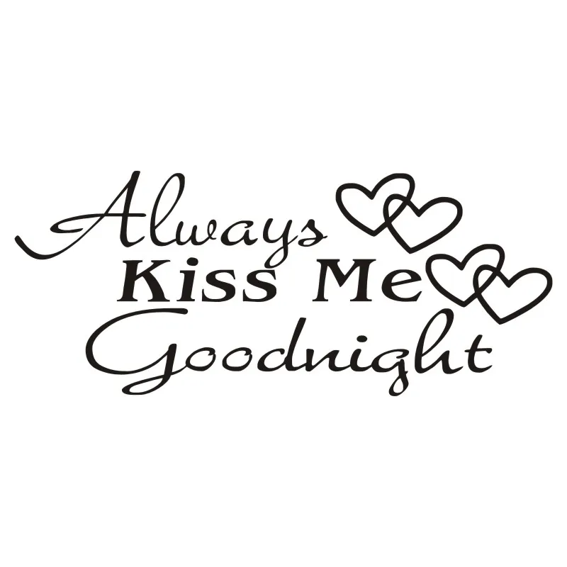 DCTOP Всегда Kiss Me Goodnight Любовь Цитата Стикер Стены DIY Искусство Наклейки На